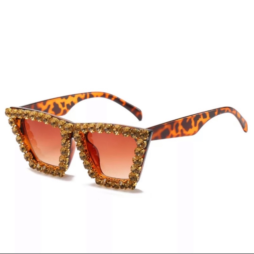 Square rhinestone sunglasses